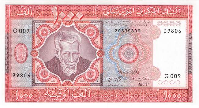 Mauretanien p3D 1000 Ouguiya 1981